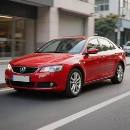 une voiture rouge.