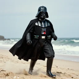 a world war 2 award winning photo of darth vader storming the beach