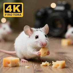 high quality presentation photo of cute anthropomorphic mice eating cheese, photography 4k f1.8 anamorphic bokeh 4k Canon Nikon