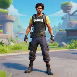 JCole in Fortnite very detailed,  full body shot 8K quality super realistic