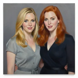 painting of a combination of kristen bell and christina hendricks