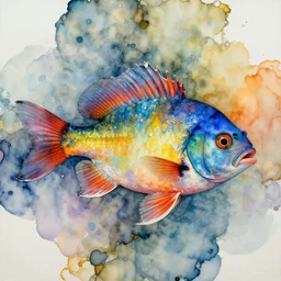colorful fish, alcohol ink painting, very beautiful, stunnig masterpiece by a very talented artist, award-winning