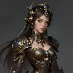 a beautiful princess, adorned with steampunk accessories, league of legends arcane, intricate, elegant, highly detailed, digital painting, artstation, concept art, smooth, sharp focus, cyberpunk darksynth, by audrey kawasaki