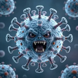 giant 🎇 ice deadly virus, mitosis, evolution, mutation, nuclei, telophase, dna, quantum realm, symmetrical, vicious, deadly, habitable planet, angry, poisonous, zombie dragon, monster, scary, immune, hunter, kaleidoscope pastiche by Beeple, pastiche by Victor Ngai, Precise and Intricate Linework, Art Nouveau Cosmic 4k spray painted graffiti featured on 500px ,CGSociety, Dandelion and Peach color scheme