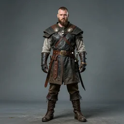 portrait full shot photograph of a real-life steampunk viking,  Extremely detailed. 8k