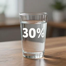 A 50 percent full glass of water on a table, 4k, unreal engine