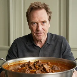 patrick stewart covered in beef stew