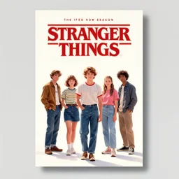 “brand new movie poster for the next new season of stranger things, 2024, hyperrealistic, super detailed, digital art”