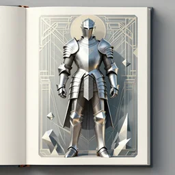 creative figurative book illustration, art deco king in adamantite mail armor, in geometric elemental environment, high detail, vibrant colors, by sija hong, yoshitaka amano, james jean, masterpiece, sharp focus, cinematic lightning
