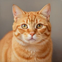 a painting of an orange cat, 4 k, photo - realistic