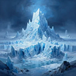 hyper detailed 3 d render, astral ice glacier, atmospheric dreamscape painting, by jeffrey smith by moebius and john harris, atmospheric blues, concept art, saturation 4 0