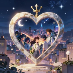 beautiful stargazing in the city, in marble incrusted of legends heartstone official fanart behance hd by Jesper Ejsing, by RHADS, Makoto Shinkai and Lois van baarle, ilya kuvshinov, rossdraws global illumination