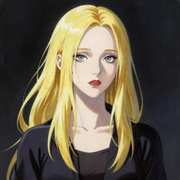 a striking hyper real anime painting of Elle Fanning in the style of Ghost in the Shell