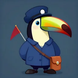 toucan detective, digital art, potrait, photo, shutterstock