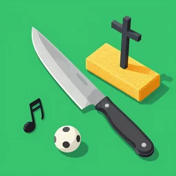 🔪 🎵 🫑 🎱 🧽 ✝ 🕠 🔼