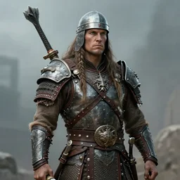 futuristic barbarian warrior portrait by jean claude claeys