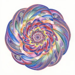 crayon drawing of a hyper - dimensional fractal