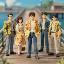 8 5 mm model portrait, boardwalk, clothes made of flower, martin schoeller, emanuele dascanio, oleg bulakh, id magazine, epic scene, soft dynamic lighting, intricate, detailed, makoto shinkai, takashi takeuchi, studio ghibli, akihiko yoshida, sharp focus, photoreal, 8 k