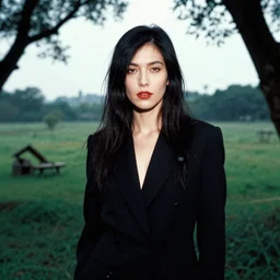 a portrait of a character in a scenic environment by Ellen von Unwerth