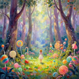 candy forest, by Thomas Kinkade