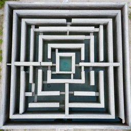 water canal maze, direct overhead view