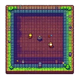 A pixel dungeon tileset, 3/4ths view, top down, videogame asset, asset pack, beautiful
