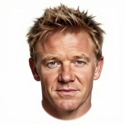 gordon ramsay's face on a cooked rack of lamb