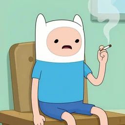 finn ( adventure time ) smoking a cigarette