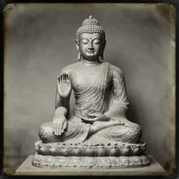 A daguerreotype photograph of Gautama Buddha.