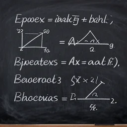 physics equations written in chalk on a blackboard
