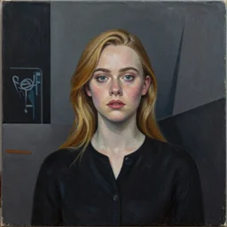 Elle Fanning in the world of Andrew Wyeth picture by Sachin Teng, asymmetrical, dark vibes, Realistic Painting , Organic painting, Matte Painting, geometric shapes, hard edges, graffiti, street art:2 by Sachin Teng:4