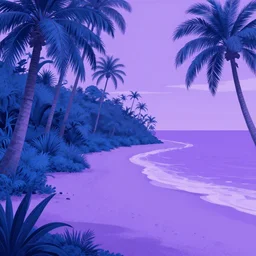 blue jungle on purple beach