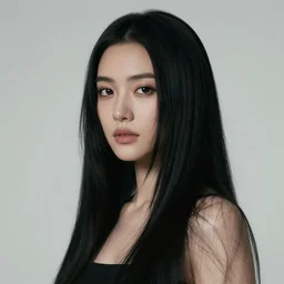 an amazing award winning portrait photo of a young woman with black long hair, cinematic masterpiece