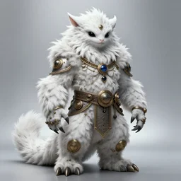 beautiful full body portrait of a human - fluff hybrid male wizard, scaley!! white feathery skin, wearing ornaments and rings, by wlop and artgerm, steampunk fiction, detailed deep black eyes, silver background, trending, on artstation.