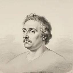 floating head in the sky, j. j. grandville, outline