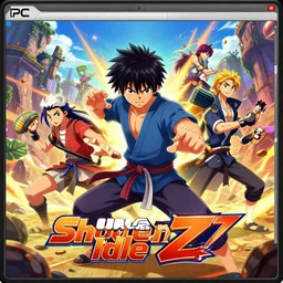 poster of a PC adventure martial arts indie videogame titled Shonen Idle Z, by Kohei Horikoshi, 4K, trending on ArtStation