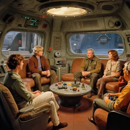cozy spaceship interior area. interact. ralph mcquarrie scenes. art by, keith parkinson, walter simonson, gerald brom, keith parkinson. cycles. r / retrobattlestations