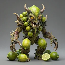 lovecraftian eldritch monster made of limes by harry pack. 8 k intricate details hypermaximalist 2 d