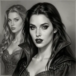masterpiece engraving of elite gorgeous vampire girl portrait by dan hillier and apollonia saintclair, epic, majestic, intricate artwork, porcelain skin, exquisite linework and crosshatch gradient, gothic, haunting, trending on artstation 8 k