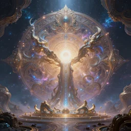 Fantastic visionary artwork inspired by luminokaya | realistic render | fantasy | omnious intricate ornated | polished | 4k 8k gigapixel resolution | clean and sharp | magical ethereal cosmic atmospheric ornated meaningful spiritual space slightly surreal. By visionary artist cameron gray.  Organic, futurism, visionary art, divine, nature, harmony, balance, rendered in visions of chaos