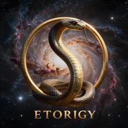snake as eternity symbol, nebula backgroud