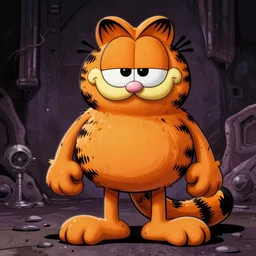 garfield as an elderich abomination, drawn by junji ito,