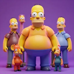 hyperrealistic rendering, fat smooth cronenberg flesh monster homer simpson by donato giancola and greg rutkowski and wayne barlow and zdzisław beksinski, product photography, action figure, sofubi, studio lighting, colored gels, colored background