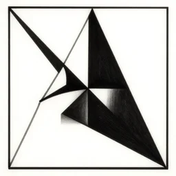 triangle cubism. retro art by jean giraud. fibonacci. black and white colors