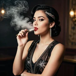 1 9 2 0 s photo of a flapper girl smoking a juul ecig