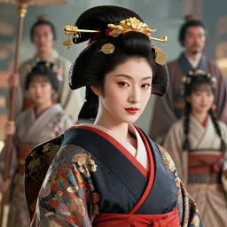 a ( woman as personification of feudal japan ), beauty portrait, fantasy, digital art by krenz cushart, laurie greasly, wlop, artgerm, scott m fischer, intricate, highly detailed, sharp focus, smooth, epic composition, joyful, unreal engine