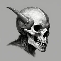 crow skull helmet, headshot, side elevation, fantasy, dark souls, b & w, concept art