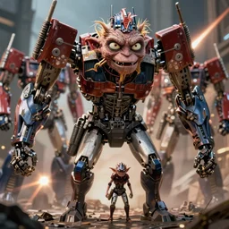 gollum as a titan, attack on titan, cybertronian, long shot, cinematography by wes anderson, 4 k octane render, intricate detail, photorealistic, cinematic lighting, artstation