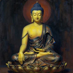cyberpunk, buddhism, painting by greg rutkowski, j. c. leyendecker, artgerm