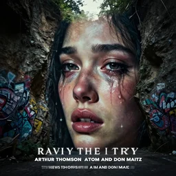 ravine of the cry,in the style of Arthur Thomson ATom and Don Maitz,trending on artstation, atmospheric closeup view street art , hyperrealism , movie poster, very very elegant, Chiaroscuro